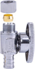 1/2 in. Chrome-Plated Brass PEX Barb x 3/8 in. Compression Quarter-Turn Straight Stop Valve Jar (6-Pack)