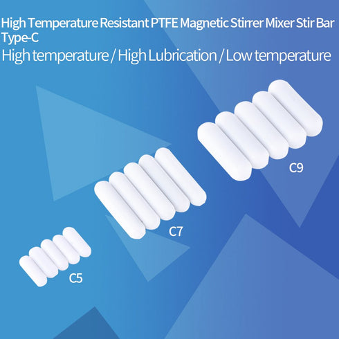 5pcs PTFE Magnetic Stirrer Mixer Stir Bar, White Color, Laboratory Stir Plate Bar (7X30mm)