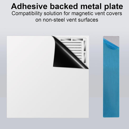 BOXOB 20pcs 3.54x0.71in Adhesive Metal Plates for Magnetic Mount, Rectangular Metal Strip Tape with Strong Adhesive