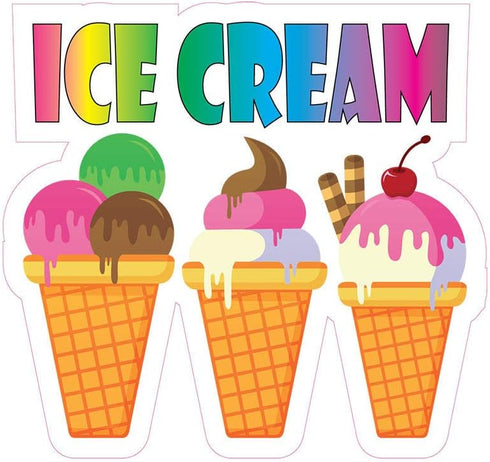 Vision Signs Ice Cream Concession Restaurant Food Truck Die-Cut Vinyl Sticker 8"