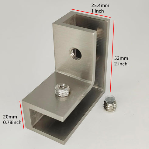 90 Degree Sleeve Over Shower Glass Clamp, Right Angle Connector for Bathroom or Showroom Glass Shower Door