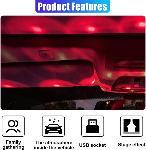 UHANBUT 4 9 (1PC) Star Projector Night Light, Portable USB LED Ambient Light - Colors & Modes Atmosphere Star Lights