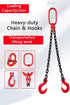 Chain Sling 2/5 Inch X 5 Ft, 4410lb Double Leg with Sling Hooks, Grade 80 Alloy Steel Engine Chain Hoist Lifts