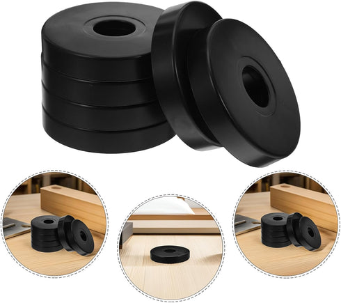 12pcs Healeved Black PVC Round Caster Pads for Furniture Wheels, Noise-reducing Caster Sleeve Inserts with Soft