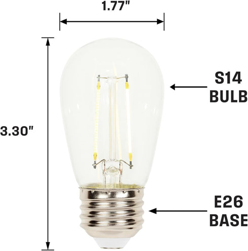 5281000 1 (15 S14 Bulb, Westinghouse Lighting Watt Watt Equivalent) Clear Filament LED Light Medium Base