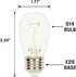 5281000 1 (15 S14 Bulb, Westinghouse Lighting Watt Watt Equivalent) Clear Filament LED Light Medium Base