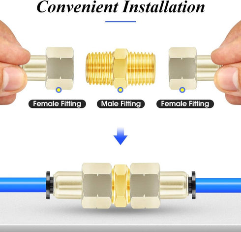 TAILONZ PNEUMATIC Female Straight 5/16 Inch Tube OD x 1/8 Inch NPT Thread Push to Connect Fittings (Pack of 2)