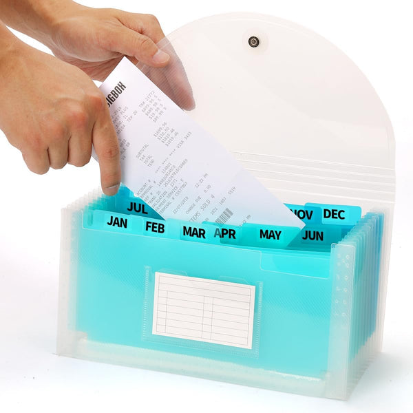 H4D Check Size 13 Pocket Expanding File Folder, Accordion Organizer Wallet Case for Coupon Receipt Storage, 10 x 5.5