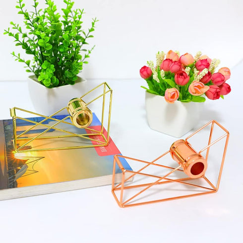 Metal Wire Tape Dispenser, Desktop Tape Holder Cutter for Home School Office Supplies, 1 Piece (Gold)