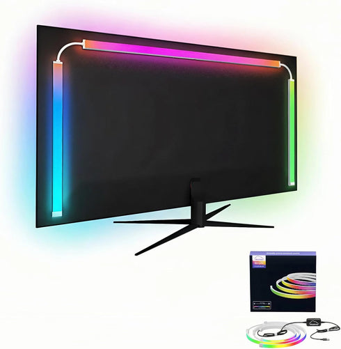 wacuaao 24 Inch Setup (24 inch) Monitor Backlight - Reactive LED Strip for PC and Mac - Screen Color and Music Sync