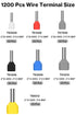 Lytool Double Wire Ferrule Kit,1200pcs Ferrules Terminal Set, Insulated Ferrule Crimp Pin, Twin Ferrule Connectors Wire Ends Terminals Pins, Single-Line Ferrules and Twin Wire Ferrule Set, AGW 23-6