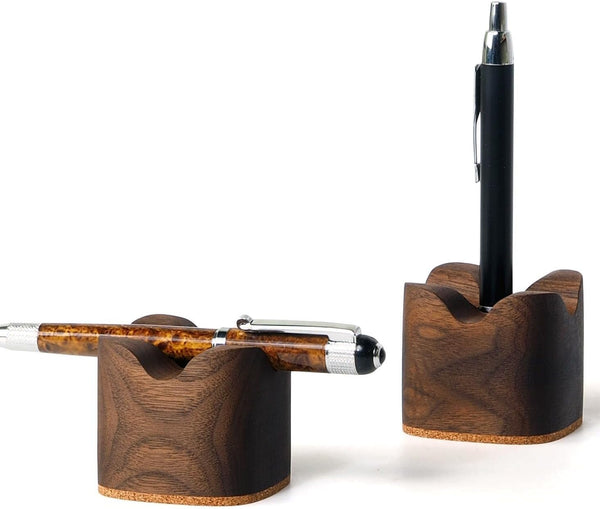 Wood Pen Tray (M01-WALNUT), Wooden Desk Organizer Tray, Minimalist Pen Holder, Wooden Pen Rest (WALNUT)