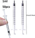 1ml / 1cc Pipette Syringe, 50pcs Plastic Syringes with Luer Slip Tip for Pets Oral, Refilling, Oil or Glue Applicator