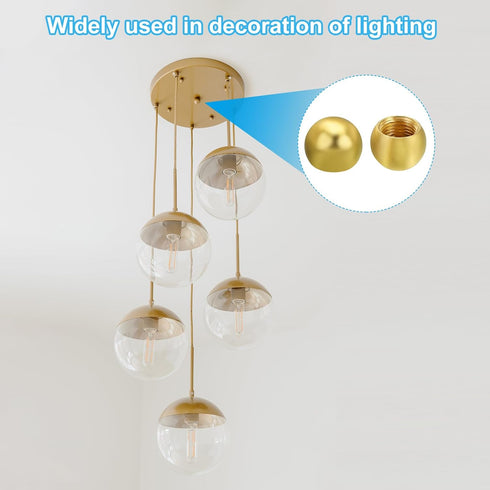MECCANIXITY M10 15mm Pack 4 Lamp Finial Cap Knob, Dia. Female Nuts Lamp Decoration Accessories for Lamp Harp Top