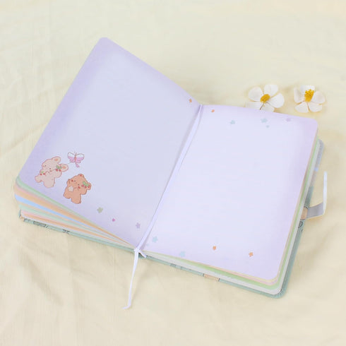 Cute Cartoon PU Leather Notebook, Kawaii A5 Journal Sketchbook Notepad for Travel