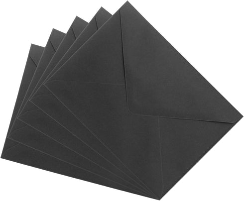 PATIKIL 5x7 Envelopes, 100Pcs A7 Size Gummed V Flap for Greeting Cards, Black