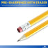 Pre Sharpened Pencils #2, 1InTheOffice, 2 HB, Wood-Cased, Black Lead, Yellow Barrel (144) with Eraser
