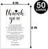 KRUCVOJO 50 Setting 4 6 Inch Wedding Reception Thank You Cards - Place Cards for Wedding, Rehearsal Dinner Table Sign