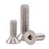25 PCS 1/4-20 x 1/2" Flat Countersunk Head Socket Cap Screws - 304 Stainless Steel, Full Machine Thread Coverage