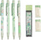 Kawaii Mechanical Pencil Set, 4 Pcs Dinosaur Mechanical Pencils with Tubes, 0.5 mm Pencil Refills and Erasers