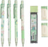 Kawaii Mechanical Pencil Set, 4 Pcs Dinosaur Mechanical Pencils with Tubes, 0.5 mm Pencil Refills and Erasers
