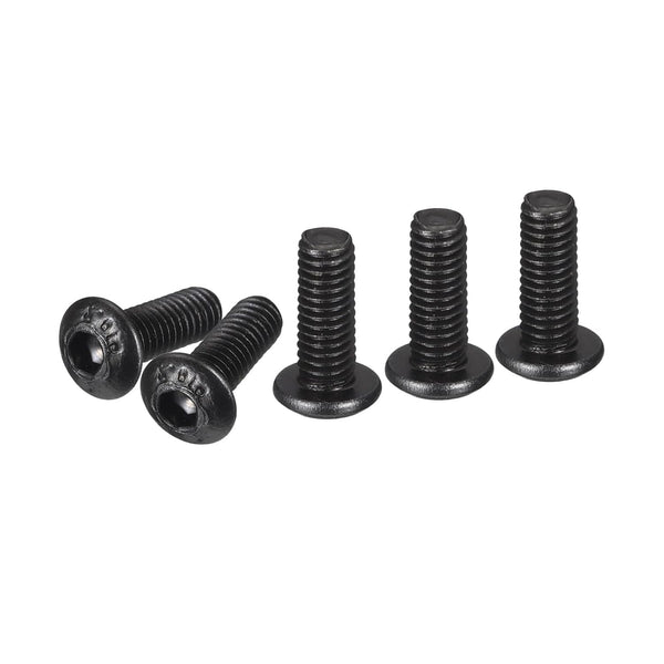 M3-0.5x8mm Button Head Socket Cap Screws, 50Pack Carbon Steel Black Oxide Hex Drive Full Thread Fasteners