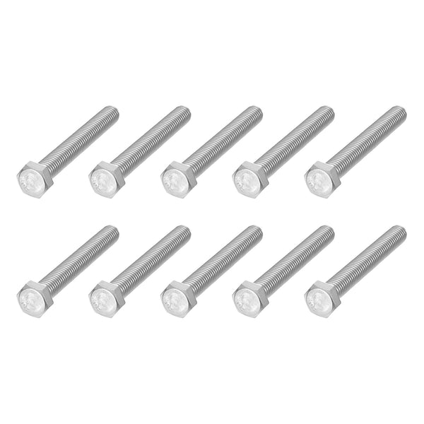 Hex Bolts (1/2-13x4") 10Pcs, 304 Stainless Steel Fully Threaded Hex Head Screws for Furniture Repair, Silver