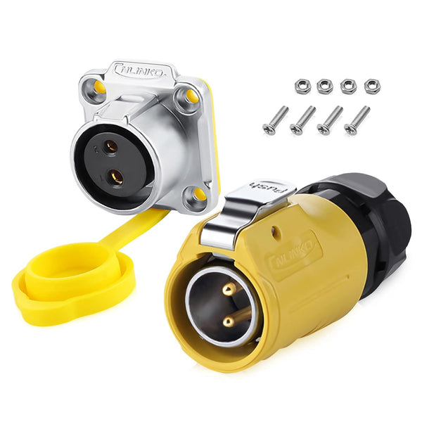 2 Pin Waterproof Connectors, M20 Power Connectors, Waterproof Electrical Connectors for Automotive and Marine