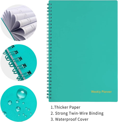 UtyTrees Undated Weekly Planner, A5 To Do List Notebook with 52 Weeks Planning, 5.2"X 7.5", Green