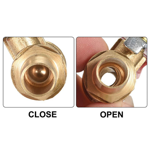 uxcell Ball Valve Shut-Off Valve, 10mm Hose Barb to Hose Barb, Brass Valve, Pack of 4