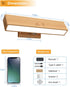 5200mAh 3 Dimmable Rechargeable Wood Wall Lights with Remote & Touch, Battery Operated Wall Sconce Color Temperatures
