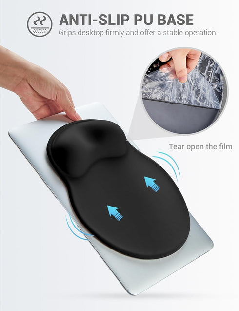 Laborio Mousepad(10.6'' 9''), Ergonomic Mouse Pad with Wrist Rest, Large x Wrist Support Mouse Mat with Non-Slip Base