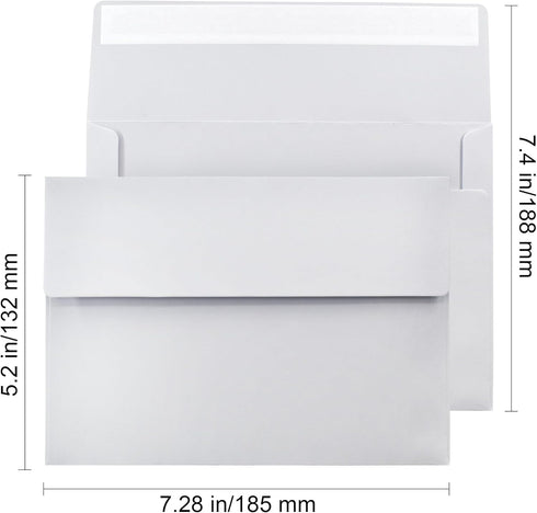 VANRA 150 Pack A7 Invitation Envelopes for 5x7 Greeting Cards Self Seal A7 White Envelopes Bulk Gummed Flap for Wedding Invitations