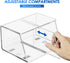 MaxGear Magnetic Dry Erase Marker Holder, Clear Acrylic Pen Holder for Fridge, Whiteboard, Locker, 2 Compartments