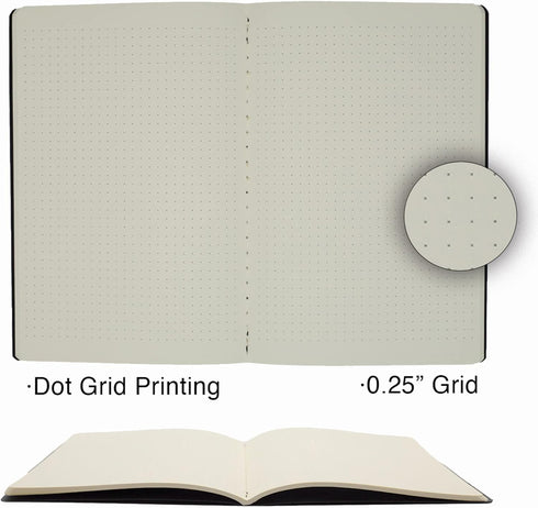 Simply Genius A5 Dotted Notebooks, Softcover Journals for Work, Travel, Business, College, 92 Pages (Navy, 6 Pack)