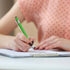 PASISIBICK 12 Pieces Green Ballpoint Pen with Stylus Tip, 2 in 1 Stylish Metal Pen for Touch Screens, Black Ink (12 PCS)