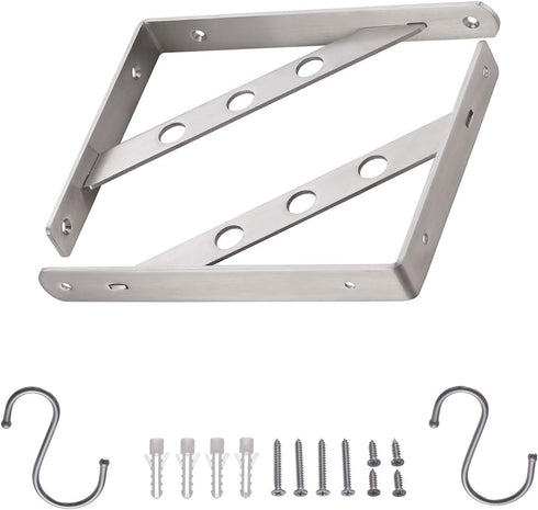 10", 2 2 Pack YUMORE Stainless Steel Shelf Bracket Heavy Duty Solid Shelf Support Corner Brace Joint Right Angle