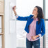 Fab Glass & Mirror Glass Dry Erase Board, White Surface Frameless Magnetic Board 16" x 16" for Office
