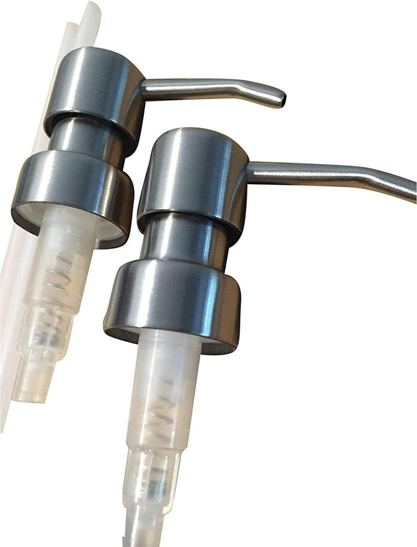 Stainless Soap Dispenser Pumps - 2pk Replacement for Bottles or Mason Jars