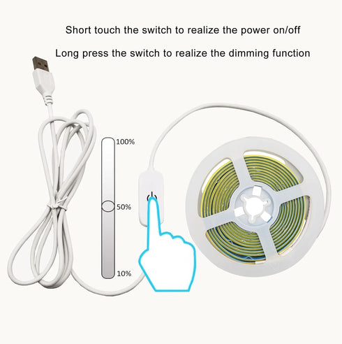 5V 5V 3.28ft) ZSLAIFU A USB LED Light Strip, COB LED Strip Lights, White LED Lights, Small LED Strip Light, TV Lights