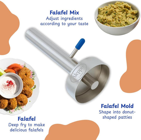 2.3") Falafel Maker Press Stainless Steel Syrian Type With Hole (Donut Shape) Premium Quality Kitchen Tool Meatball