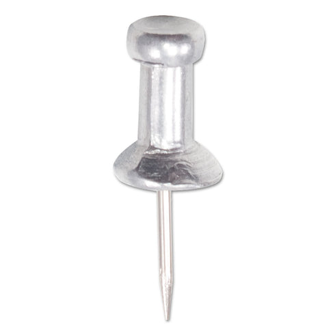 GEM CPAL3 Aluminum Head Push Pins, Silver, 3/8-Inch, 100/Box