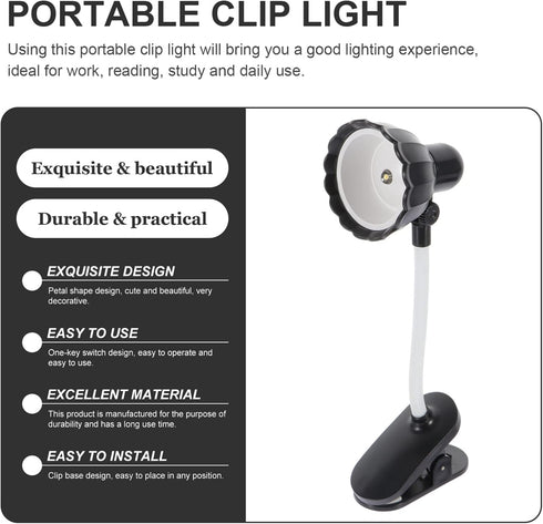 balacoo Clip Book Light Desk Clamp Light Clip on Reading Gooseneck Night Led Desk Clamp Lamp Mini Book Mini Table Lamp
