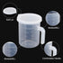 PATIKIL Graduated Beaker, 2 Pack 250ml PP Plastic Liquid Measuring Cup with Handle Lid and Spout