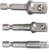 Power Drill Socket Adapter Set for Drills - 3pcs 1/4", 3/8", 1/2" Hex Square Socket Wrench Bit Nut Driver