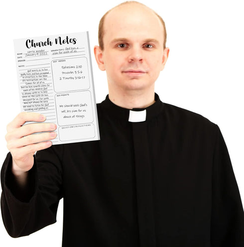 Church Notes Notebook, 5.5 x 8.5 Inch Tear Away Sermon Note Journal, Christian Sticky Note Pads, 4 Pcs