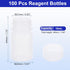 PATIKIL 100 Pcs 10ml Reagent Bottles, PE Small Mouth Round Graduated Bottles with Screw Cap for Lab Water Reagent Liquids Solid Sample Storage Seal, Translucent White by PATIKIL