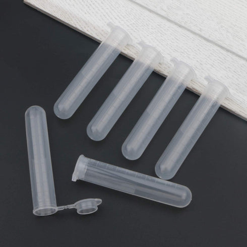 50pcs 10ml Clear Plastic Centrifuge Tubes, EP Lab Vials, Small Liquid Test Sample Storage Container with Snap Caps