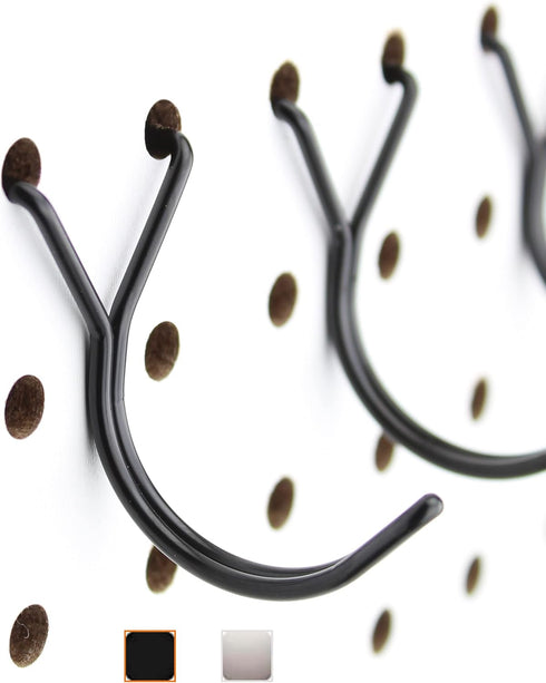 Steel Pegboard Hooks 50-Pack, 1.5in J-Hook, Black - Fits Any Peg Board, Organize Jewelry, Keys, Craft Supplies