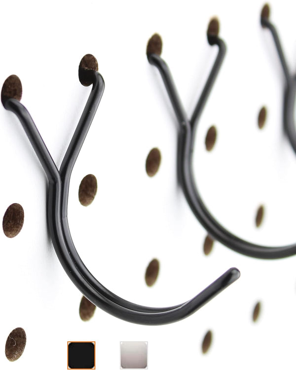 Steel Pegboard Hooks 50-Pack, 1.5in J-Hook, Black - Fits Any Peg Board, Organize Jewelry, Keys, Craft Supplies